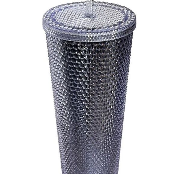 Starbucks 2023 Unicorn Silver Studded Bling Venti Cold Cup Tumbler with Straw - Picture 2 of 3